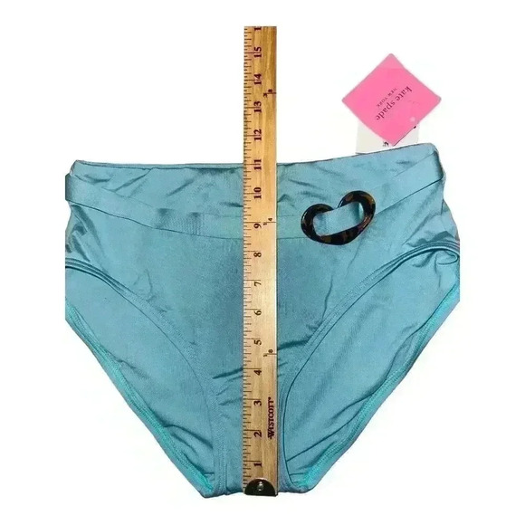 Kate Spade Blue Heart Buckle High Waist Bikini Bottom, Small - Picture 8 of 8